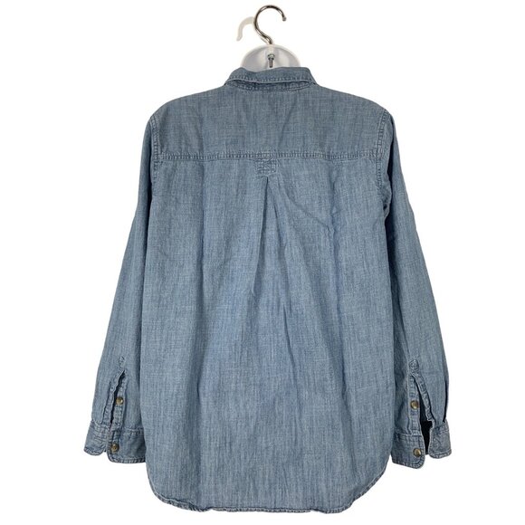 Sonoma Womens Denim Long Sleeve Button-Up Chambray Shirt Size Small - Picture 5 of 12